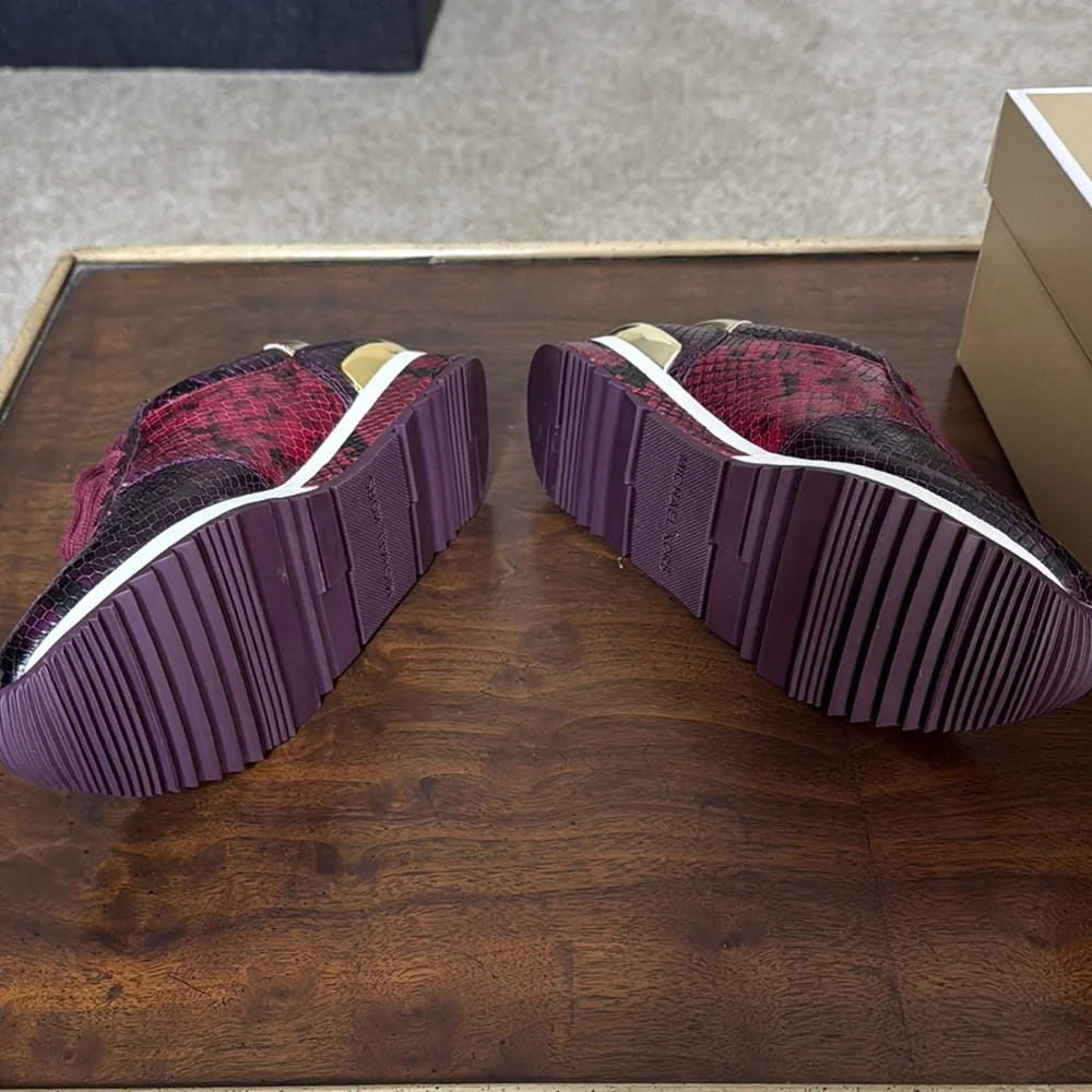 Michael Kors Women's Burgundy Sneakers - Picture 4 of 9